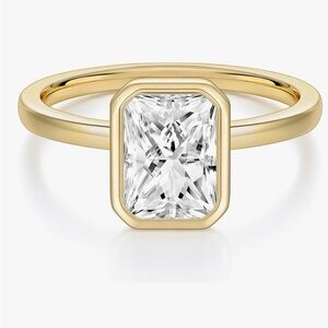 Contemporary Gold Plated 3 CT Radiant Cut Women's Ring